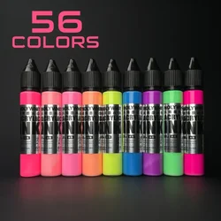 56 Colors Acrylic Pen Ink Fluorescent Paint 30ml Single Neon Acrylic Marker Refill Liquid Hand Painting Graffiti Waterproof