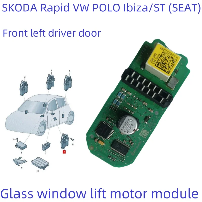 Nieuwe auto raamheffer motor module voor SKODA Rapid VW POLO Amarok Ibiza/ST (SEAT) voor- en achterdeur hefbedieningsmodule