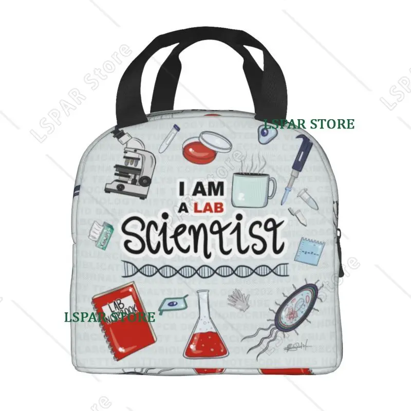 Custom I Am A Scientist Lunch Bag Science Physics Chemistry Biology Cooler Thermal Insulated Lunch Boxes for School Children