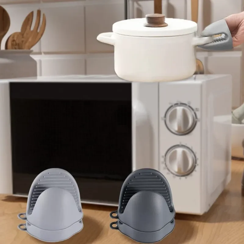 Oven Mitts Silicone Heat Resistant Pinch Mitts Anti Scalding Non Slip Gloves Clips Pot Holder Cooking Baking Oven Mitts - Detail 1