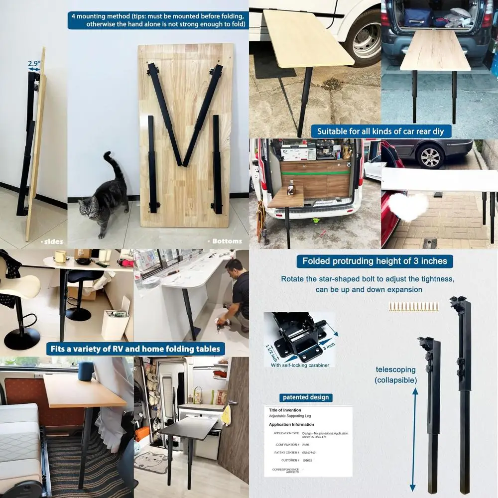 

Складные металлические ножки стола с регулируемой высотой — сверхмощные, набор из 4 шт., подходят для столов, столов и использования на открытом воздухе.