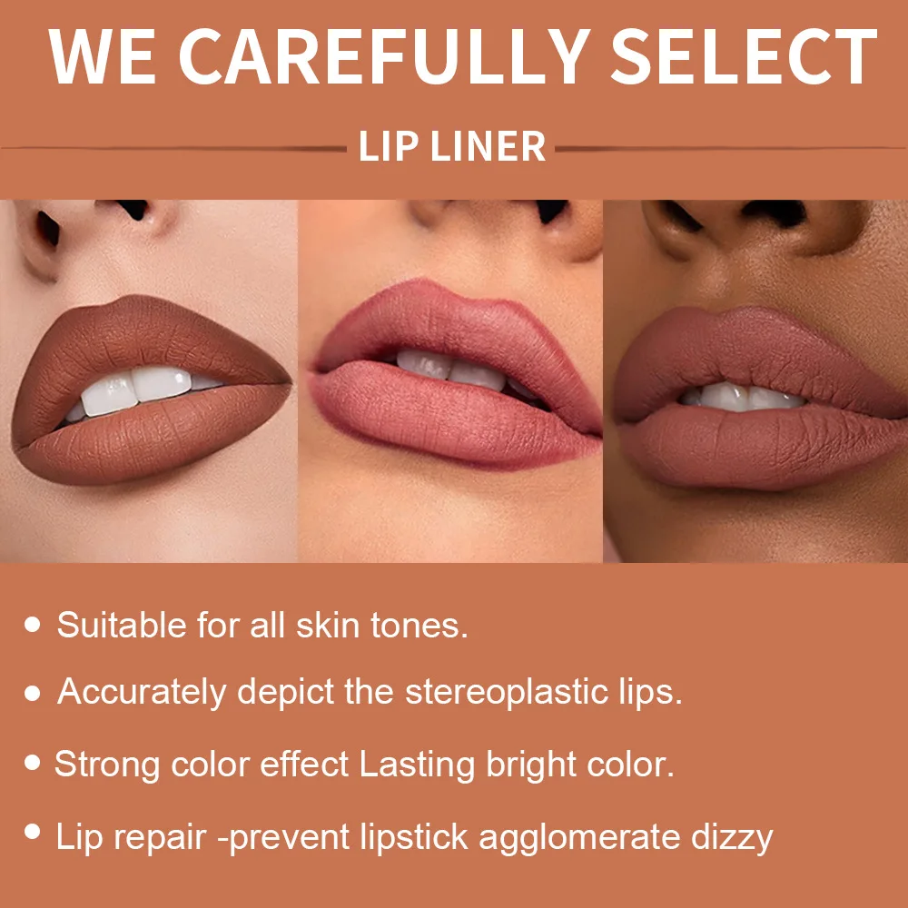 24-kolorowy konturówka do ust, wodoodporna, długotrwała, z aksamitnym matowym wykończeniem, odporna na rozmazywanie, zapewniająca precyzyjną definicję, od naturalnych do wyrazistych efektów.