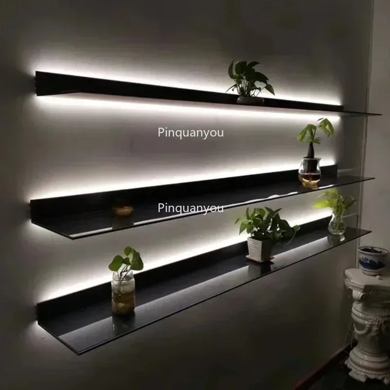 

Alluminium Wall Shelf Bookcase ,Shelves with Led Light Holder,Storage