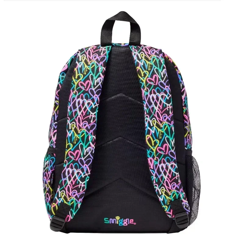 Genuine Australian Smiggle Black Colored Graffiti Love Student Backpack Children\'s Stationery Backpack Water Bottle Student Gift