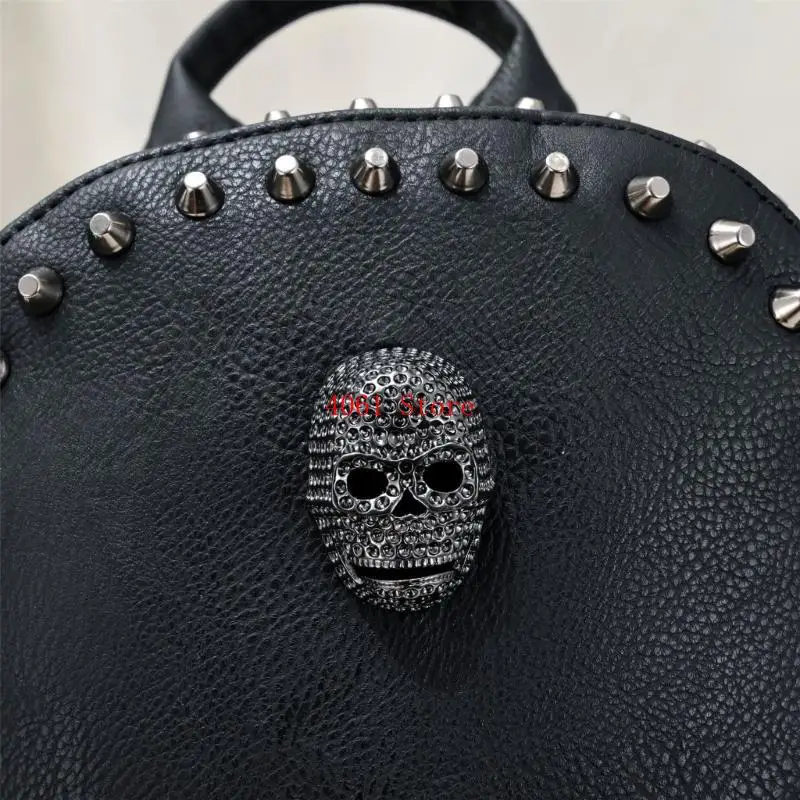 

2023 Rucksack Fashion Bookbags for Girl Rivet Skull Backpack Double Strap Shoulder Bag Pack School Book Bag Travel Bag
