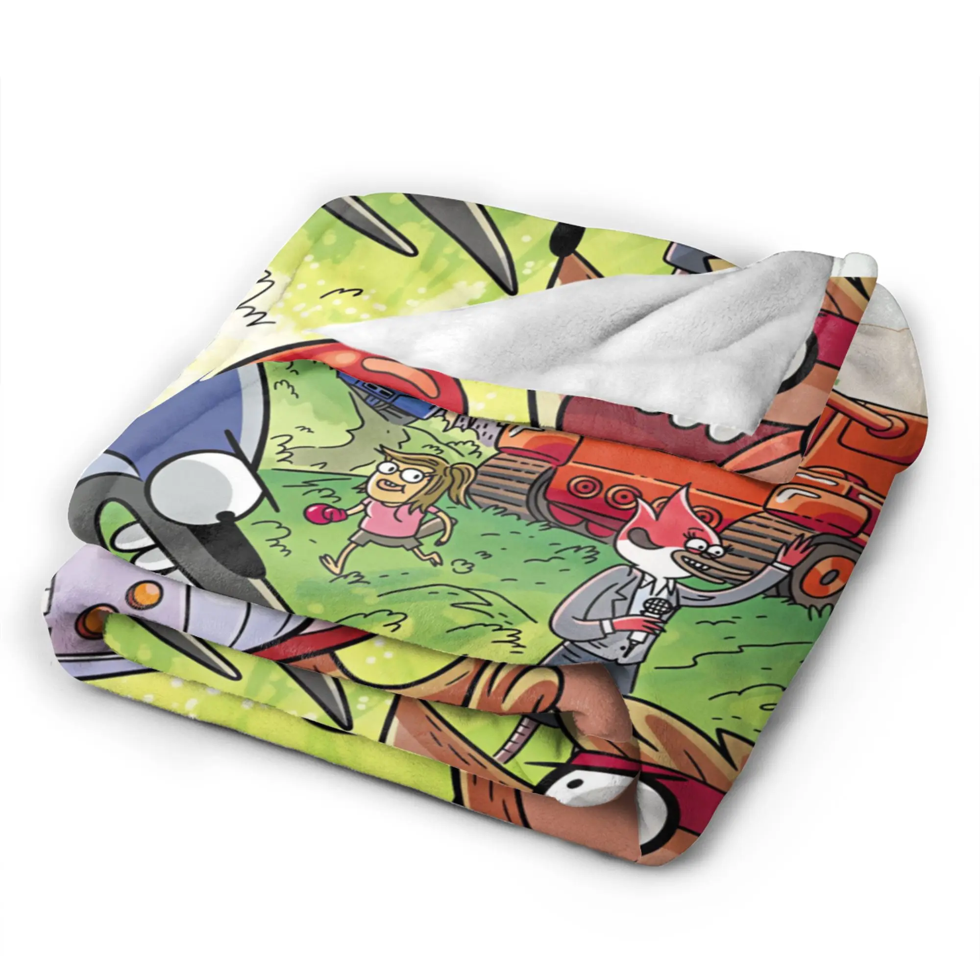 Mordecai And Rigby Regular Show Character Super Soft Blanket Plush Bedding Throws Bedroom Flannel Bedspread Sofa Bed Cover