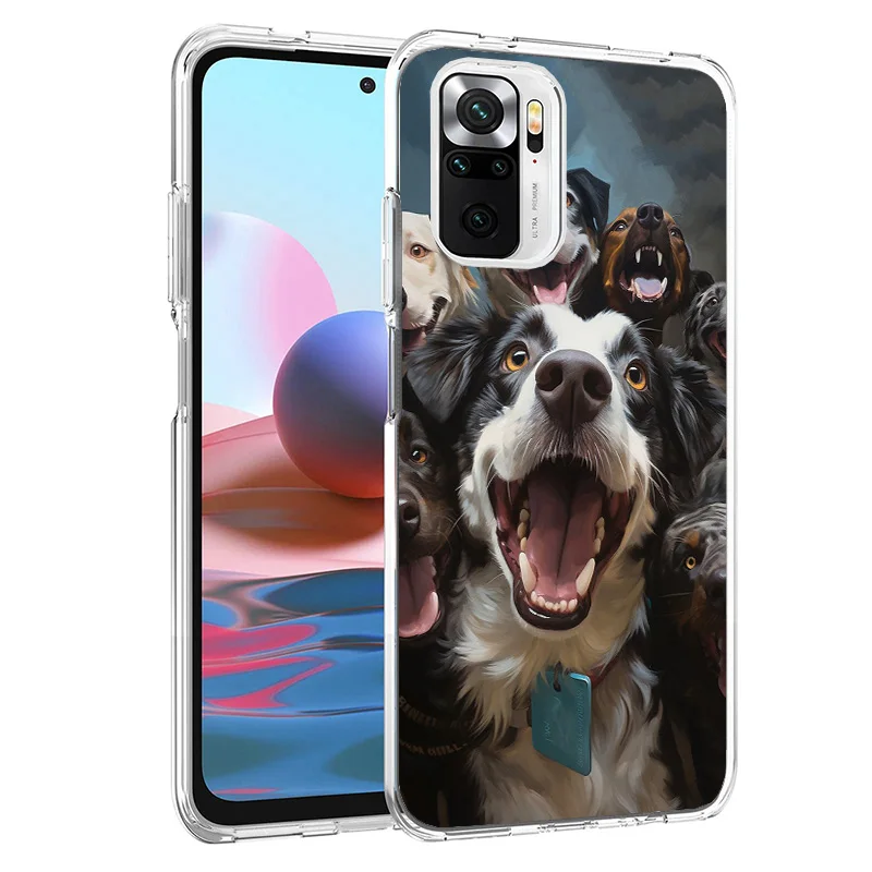 Funny Selfie Dogs Group Phnoe Case for Xiaomi Redmi 12 12C 10 10A 10C 10X 9 9A 9C 9T 8 8A 7 7A 6 6A S2 K20 Pro K40 Unique Cover