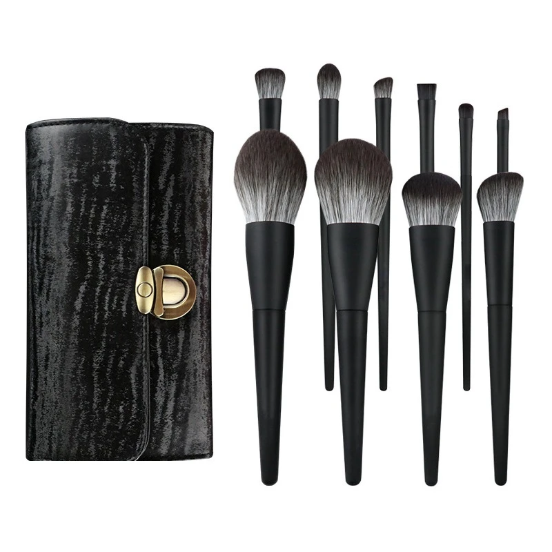 

10Pcs Black Soft Hair Make Up Brush Tool Full Set Imitation Animal Hair Eye Shadow Powder Brush