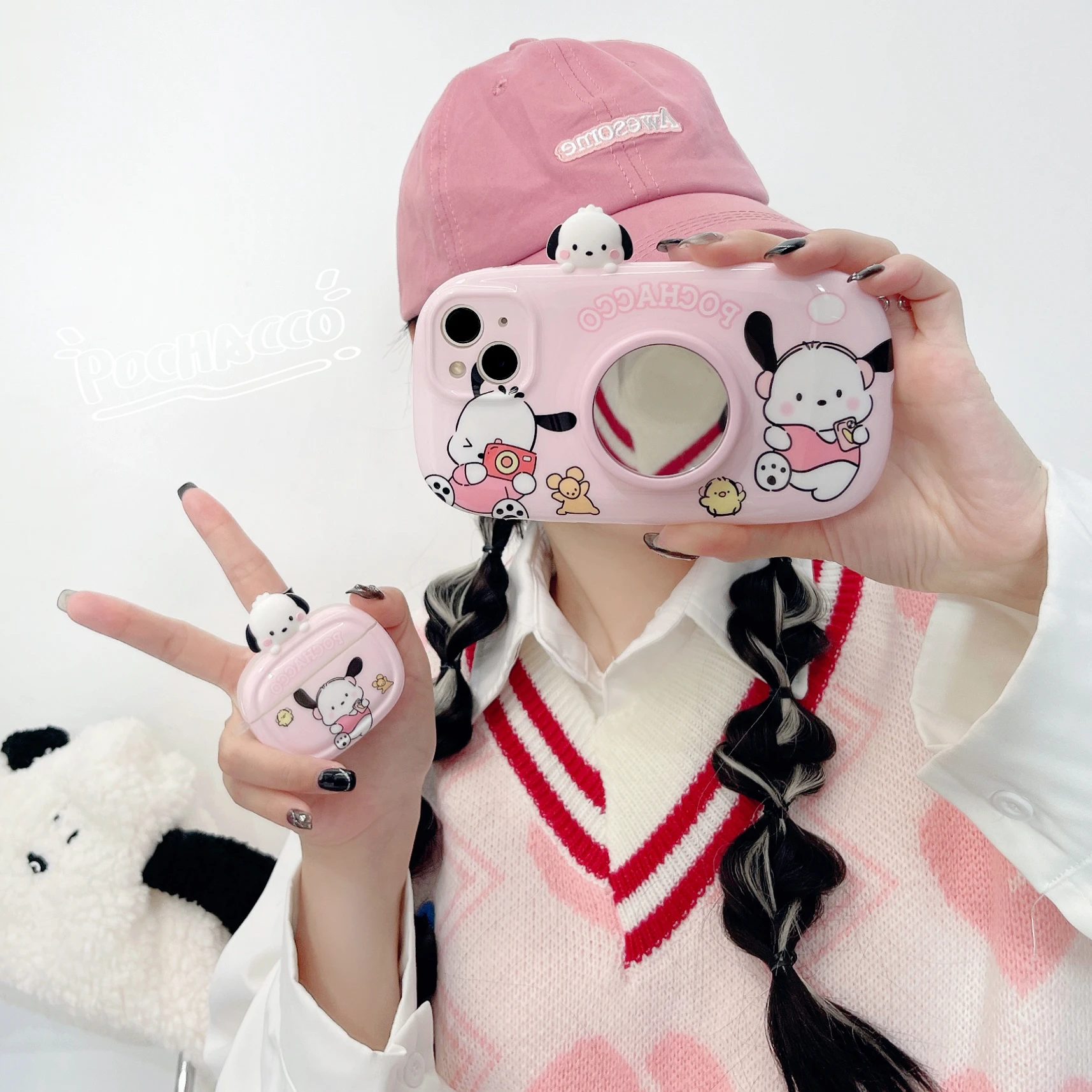 Cartoon Sanrio Pochacco Soft Silicone Phone Cover for iPhone 15 Pro Max 14 13 Wireless Earphone Case For Airpods 1 2 3rd Pro 2