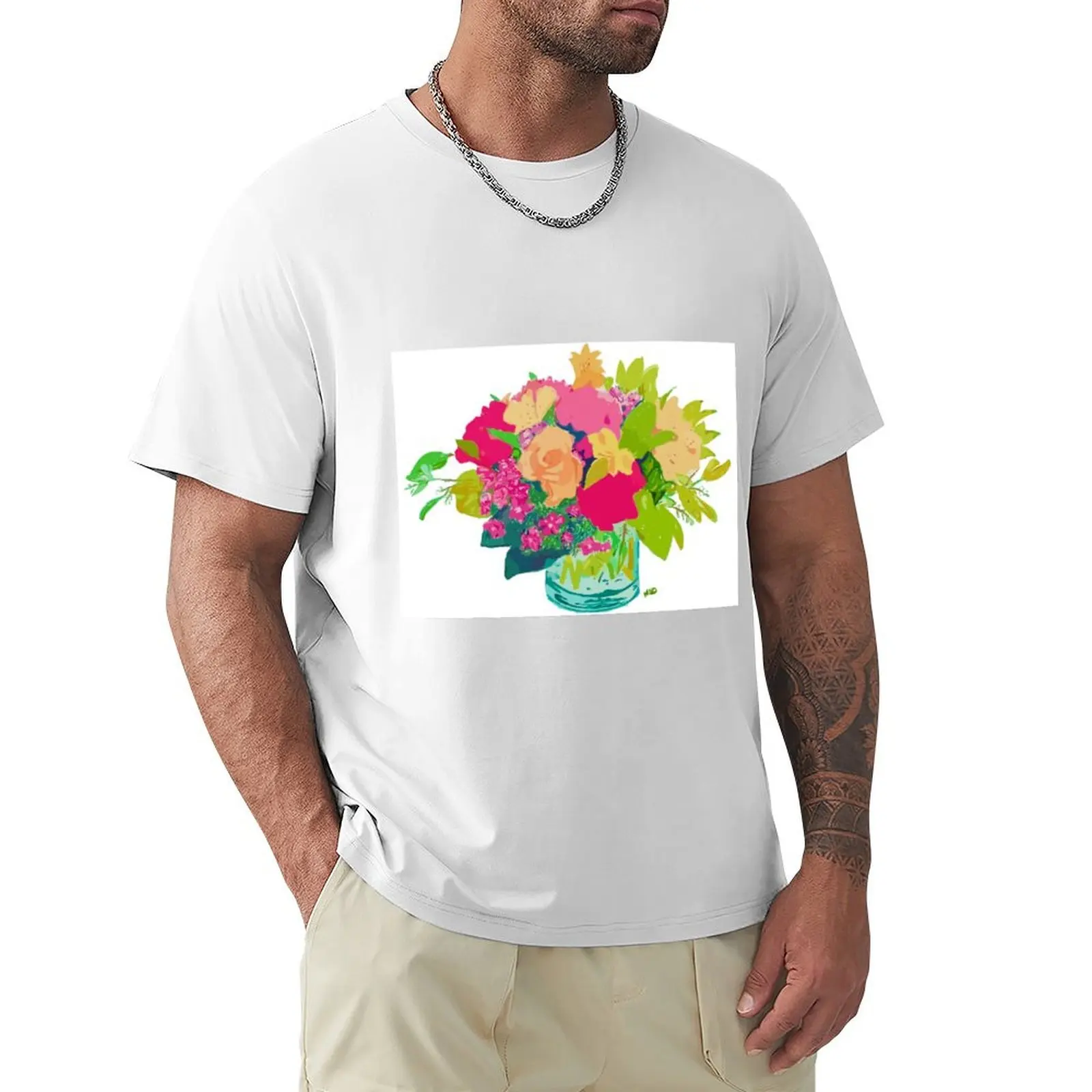 Spring Floral Vase T-Shirt sports fans funnys mens vintage t shirts