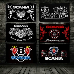 3X5 Ft Vrachtwagenbus S-Scanias Vlag Polyester Digitale Drukbanner Voor Garage Wanddecoratie Buiten De Deur Met Koperen Doorvoertules