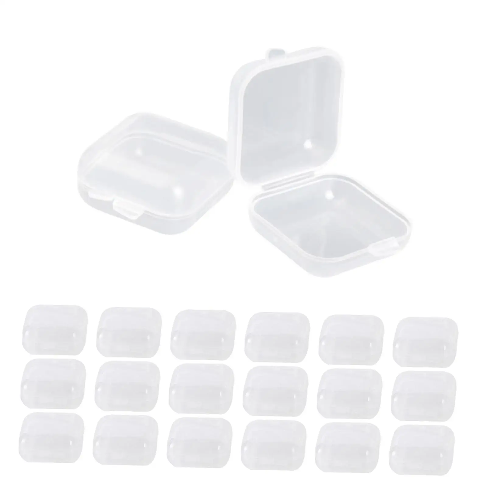 20 Pieces Small Square Storage Containers for Hardware Necklaces Game Pieces