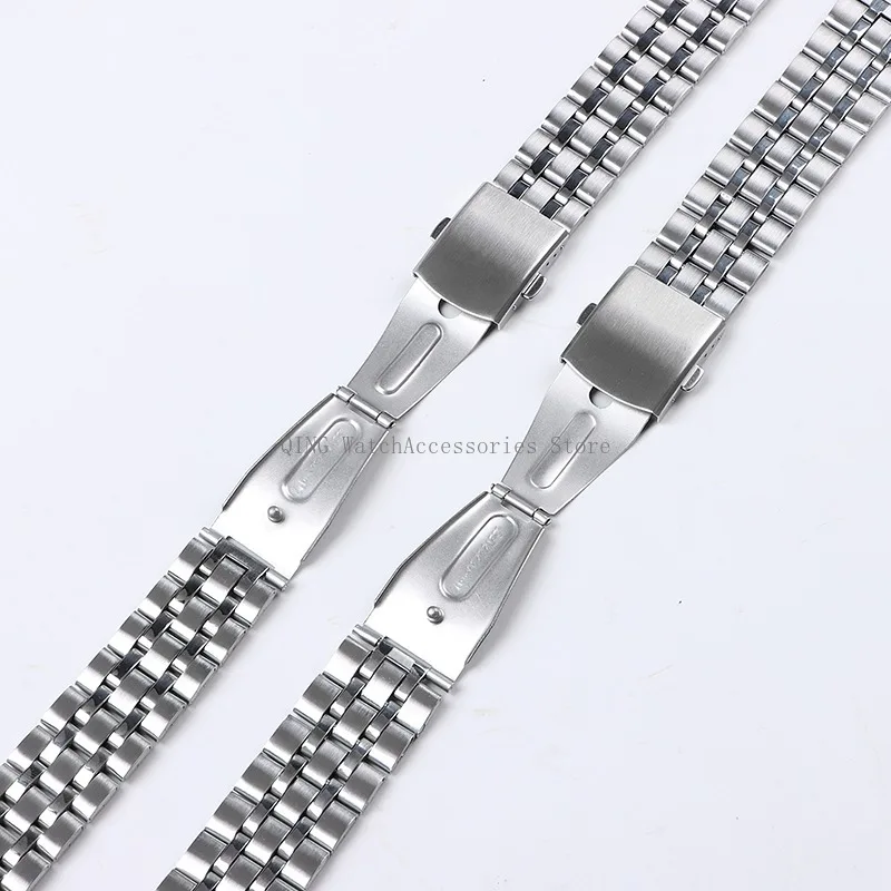 20mm 22mm Stainless Steel Watch Strap 5 Beads Smartwatch Band Universal Metal Bracelets Men Women Business Replacement Wristband