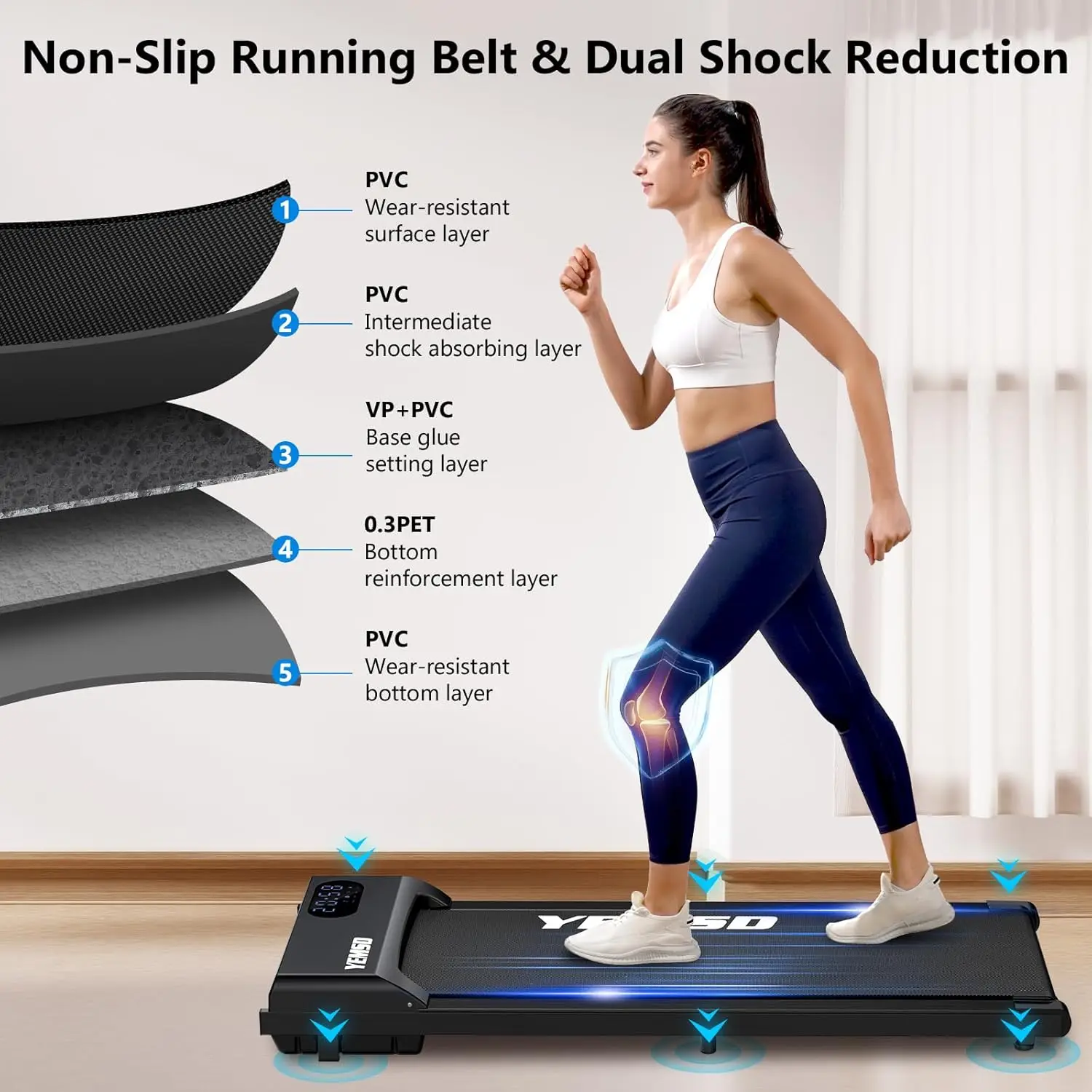 Walking Pad, Walking Pad Treadmill 330 lb Capacity，3 in 1 Portable Under Desk Treadmill for Home and Office with Remote Control