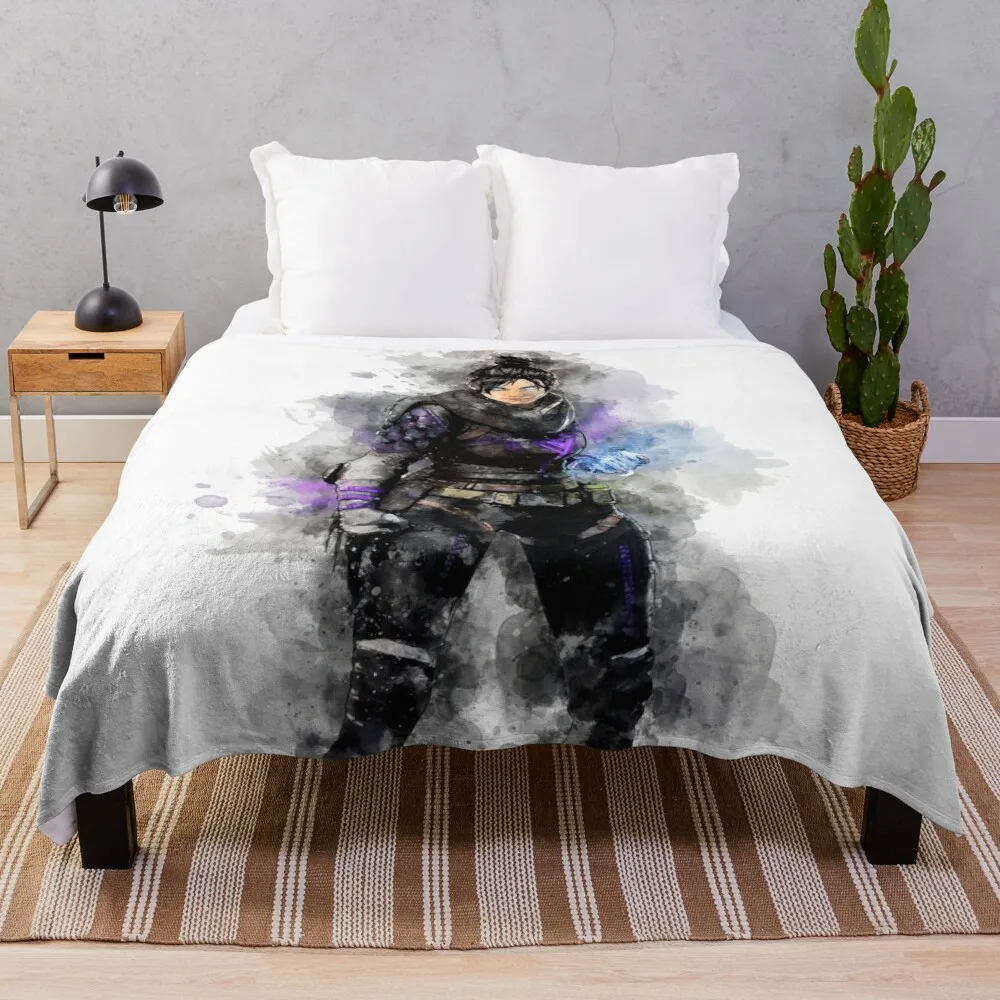 Wraith Apex Legends - watercolor Throw Blanket Blanket Luxury Dorm Room Essentials