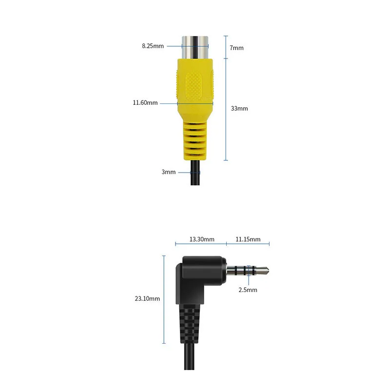 right angel 2.5mm Stereo Male Jack AV Plug To RCA Female Connector Wire AV Video Cable Adapter for GPS Rear Camera Converter t1