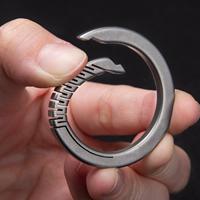 Titanium Alloy Keychain Rings Spring Snap for Hanging Ornament Home Keys