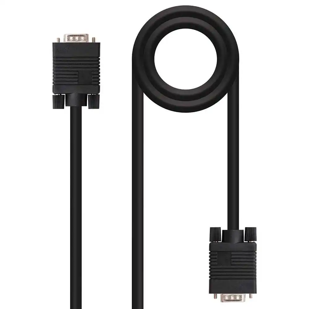 NANOCABLE SVGA Cable HDB15/M-VGA/M Connector Black Analog Video Adapter for PC Laptop Monitor
