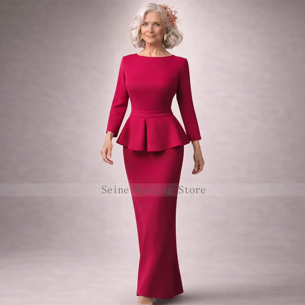 Customized Elegant Mother of the Bride Dresses for Weddings Scoop 3/4 Sleeves Wedding Guest Gowns Mermaid Women's Formal Dress