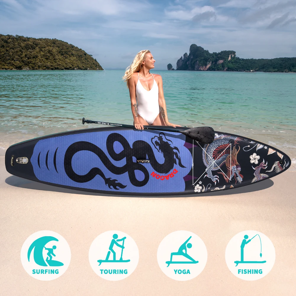 Funwater SUPFR17U Ultraleichtes Aufblasbares Paddleboard 350*84*15 für Erwachsene, Wasser-Yoga, Angeln, Reisen, Surfen, Rutschfestes Paddleboard – Detail 2