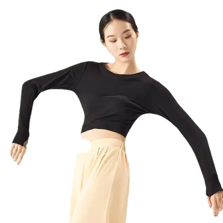 Tanzanzug, Übungsanzug, chinesischer Tanz, Herbst, elegant, locker, Chiffon, weites Bein, Hose, klassischer Tanzanzug, modern