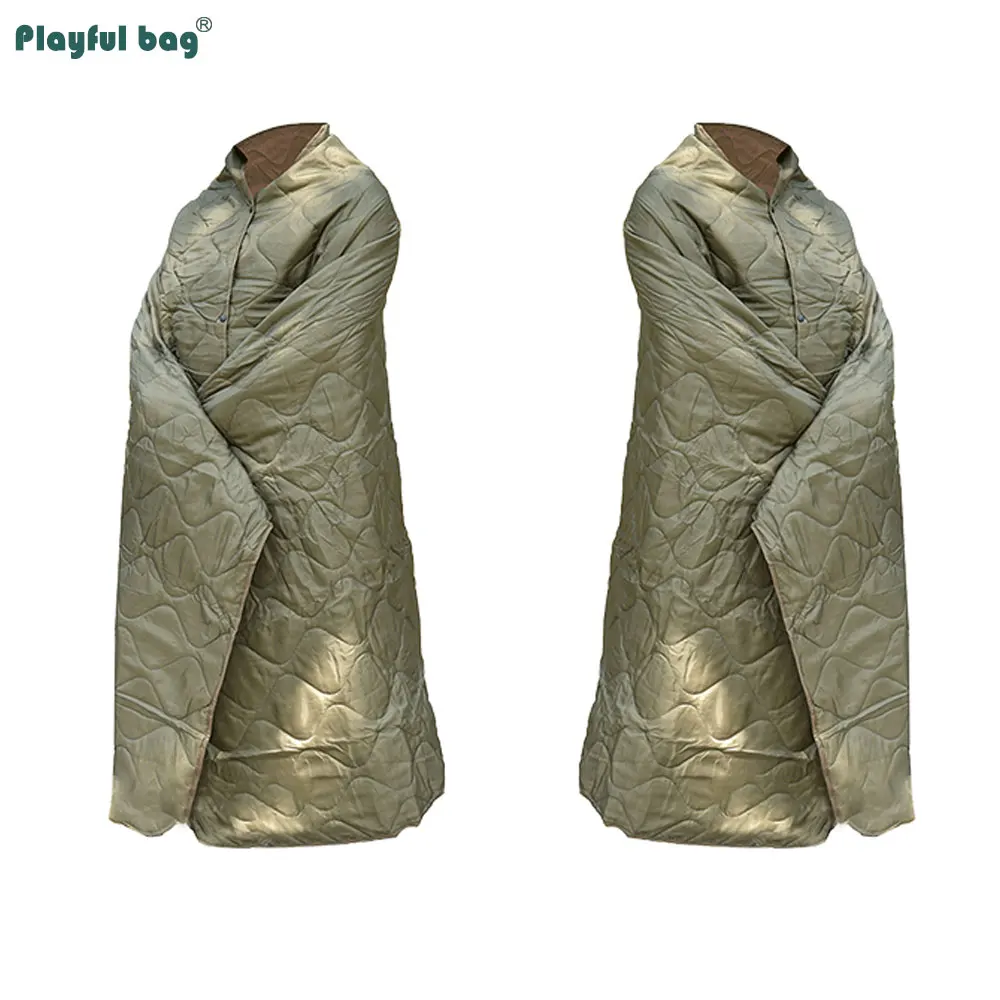 Camping Camouflage Quilt Multifunctional Picnic Blanket Outdoor Windproof Poncho Waterproof Napping Quilt Keep Warm NA81