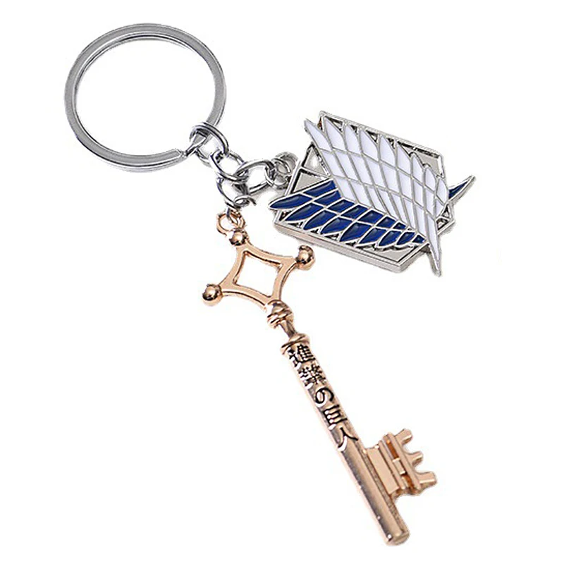 Attack on Titan Muti-Pingente Chaveiro para Homens e Mulheres, Eren Key Set, Shingeki No Kyojin Chaveiro, Anime, 2 pcs