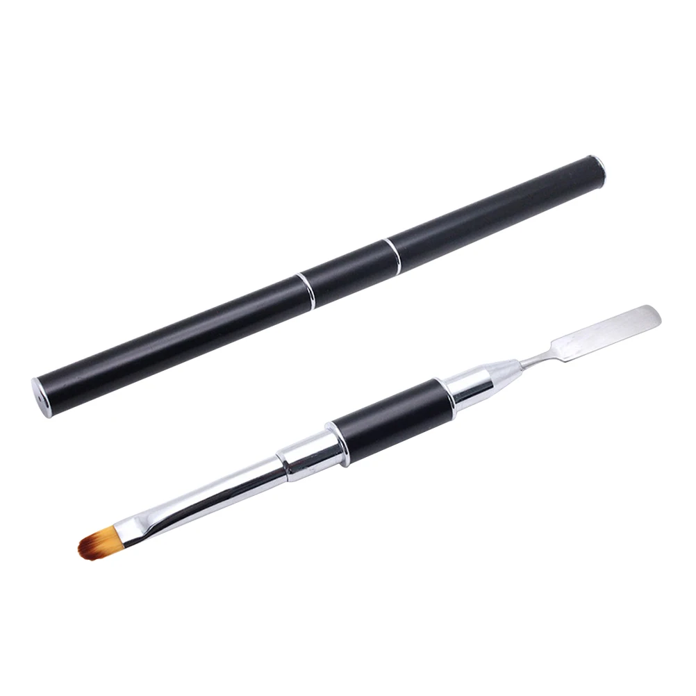 

Двуглавая УФ-гель-кисть для ногтей, ручка из нержавеющей стали, легкие ручные инструменты для дизайна ногтей для профессионального маникюра, педикюра