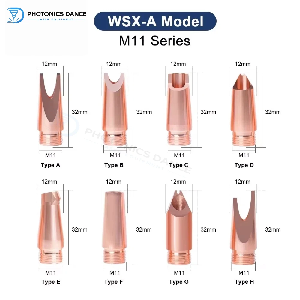 WSX Laser Welding Nozzle M11 H32 Mount Thread with Wire Feed for WSX ND18A HD21 HD31 WD23 HUANRI Handheld Welder Gun Accessories