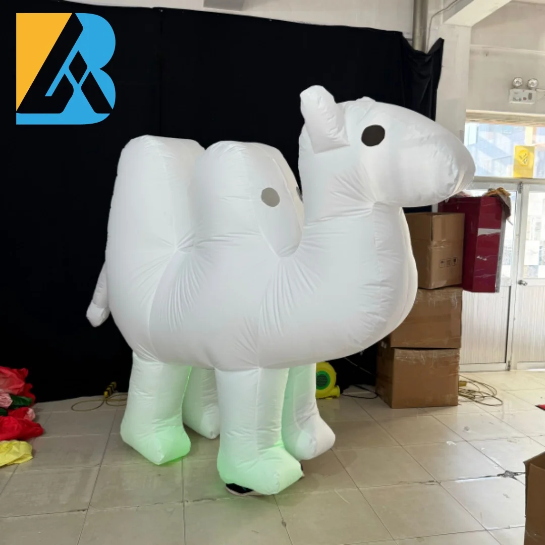 Custom Made Walking Parade Giant White Inflatable Camel Costume for Events Parties