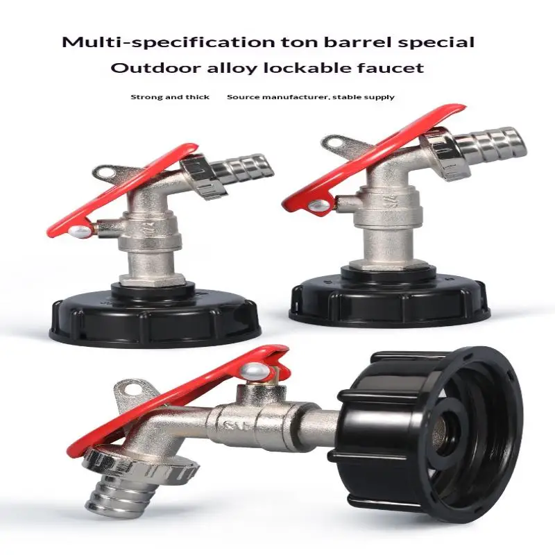 Brass IBC Tank Valve Faucet With Lock 1/2 Inch Tonne Switch Adapter Zinc Alloy Water Tap For IBC Tank Accessories