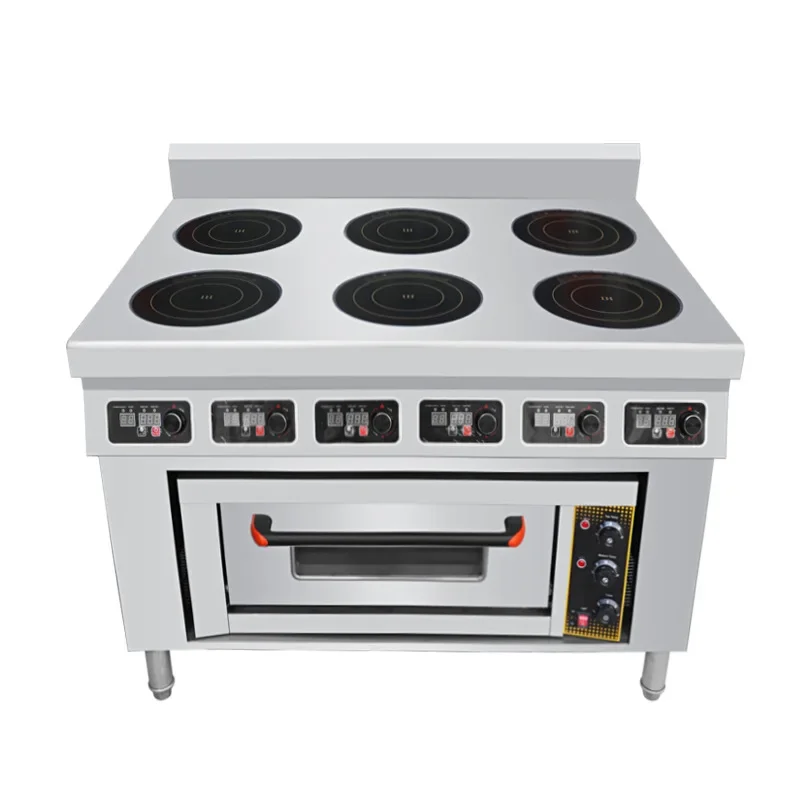 Marine six-head cooking stove Commercial surface stove Combined toaster oven