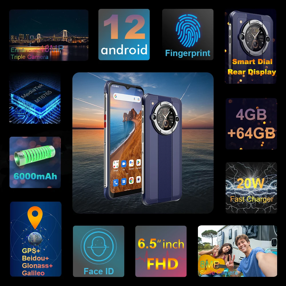 Imagem -02 - Unihertz-tick Tock e Octa Core Smartphone Android Telefone Móvel 6000mah 65 Tela 4gb 64gb 48mp Desbloqueio Carregamento Rápido