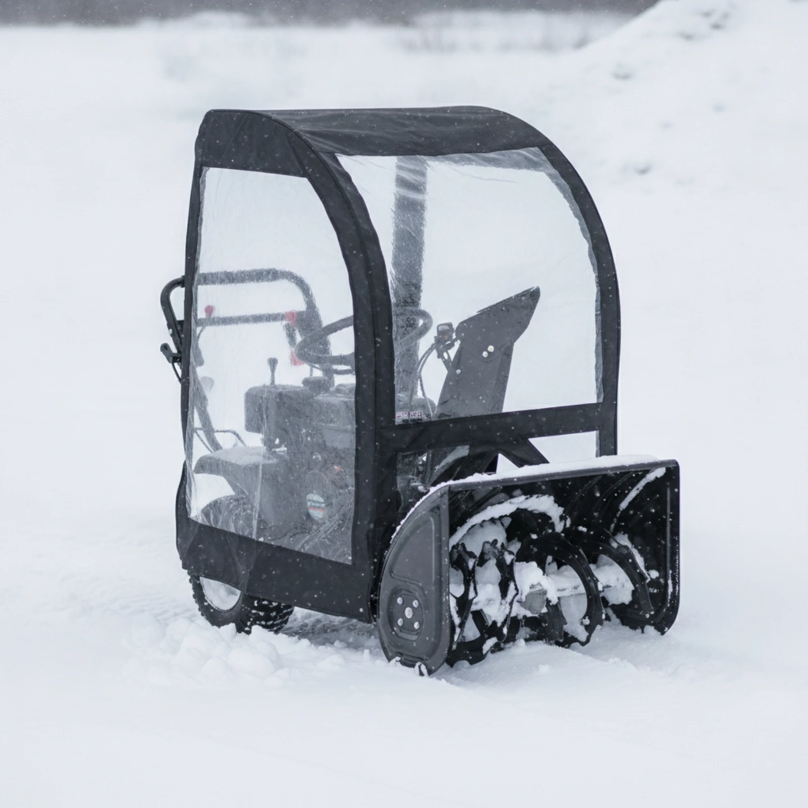 Cab Cover with Clear Panels Weatherproof Snow Blower Cab Cover Snowblower Enclosure Transparent for Homeowners