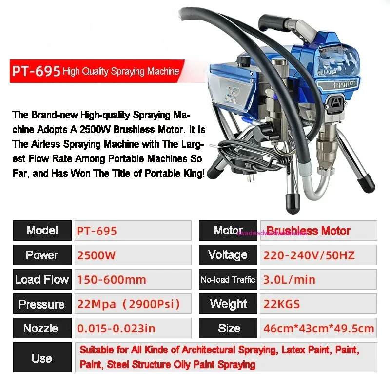 UTTER 895 3500W Profissional Pulverizador Airless de Alta Pressão Pulverizador de Pintura Elétrico Ferramentas de Pintura Pistola Airless