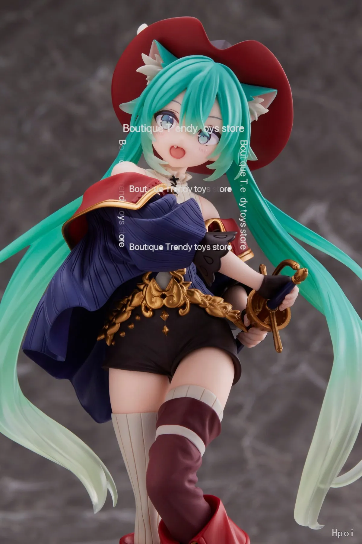 

Hatsune Miku Desktop Cute Action Figure Tale Wonderland Miku Puss in Boots Anime Figurine Kawaii Girl Model Toy Adorable Decor