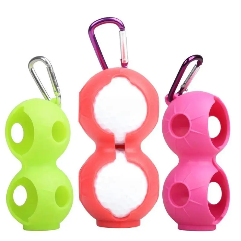 Portable Silicone Golf Ball Protective Cover Quick Release Storage Case for 2 Balls Great Gift for Golf Lovers Daily Training