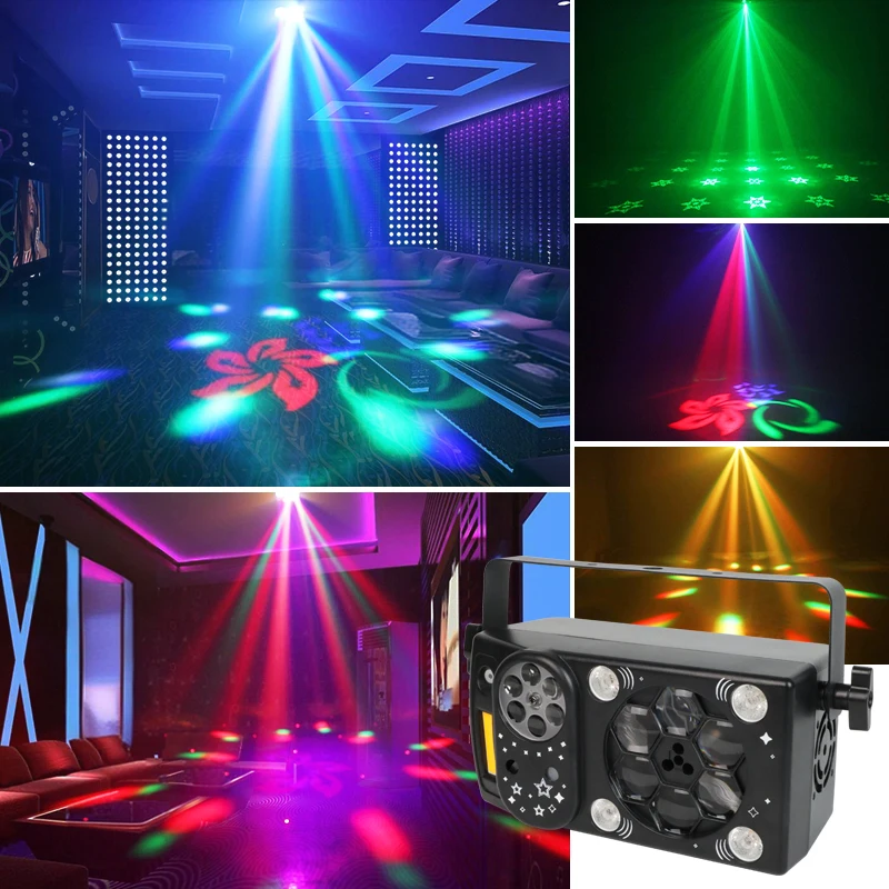 WZSTAR RG LED ストロボレーザーライト サウンド起動ディスコパーティーライト GOBOホイール付き DJ KTVバー クリスマス ハロウィン装飾用