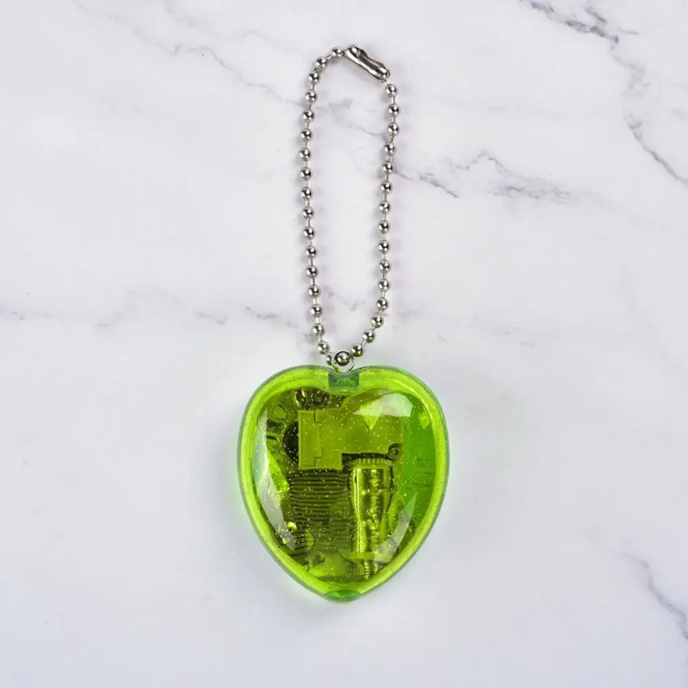 Hot Sale Mini Heart-Shaped Musical Box High Quality Acrylic Keychain Creative Music Case Red/Purple/Green/Transparent