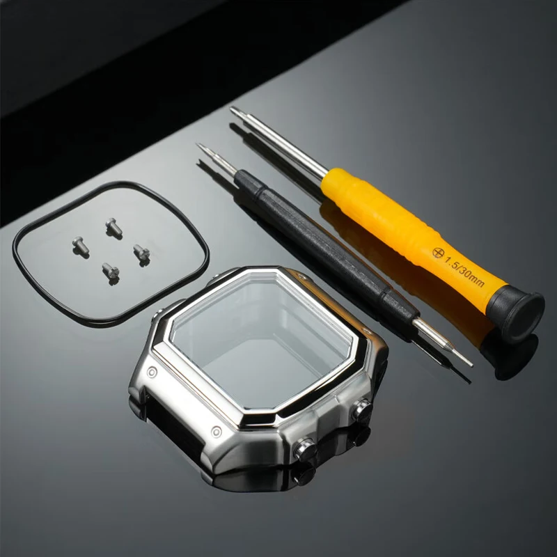 AE-1200 Case with Mirror glass for Casio AE1200/AE1300 Modified Metal Stainless Steel Case with Waterproof Ring screw and Tools image 5