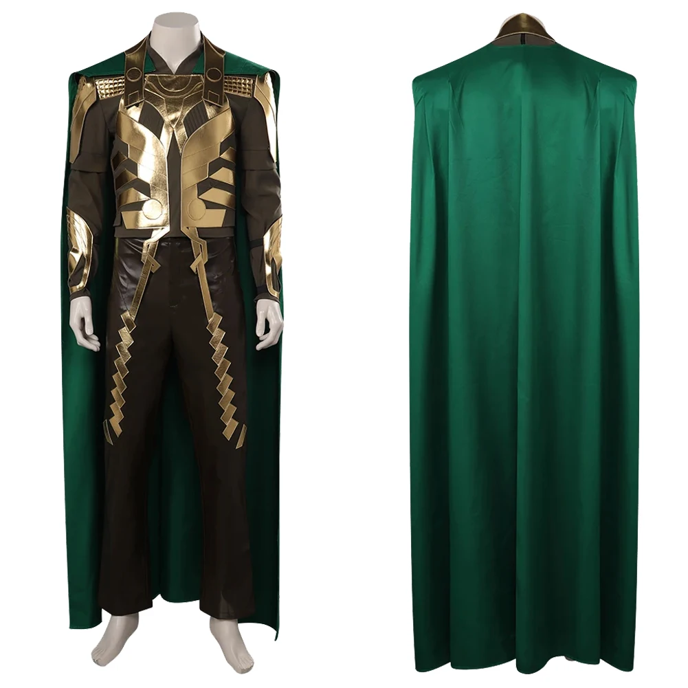 

Loki Cosplay Fantasia Costume Disguise Adult Men Top Leather Pants Cloak Outfit Fantasy Uniform Man Halloween Carnival Costumes