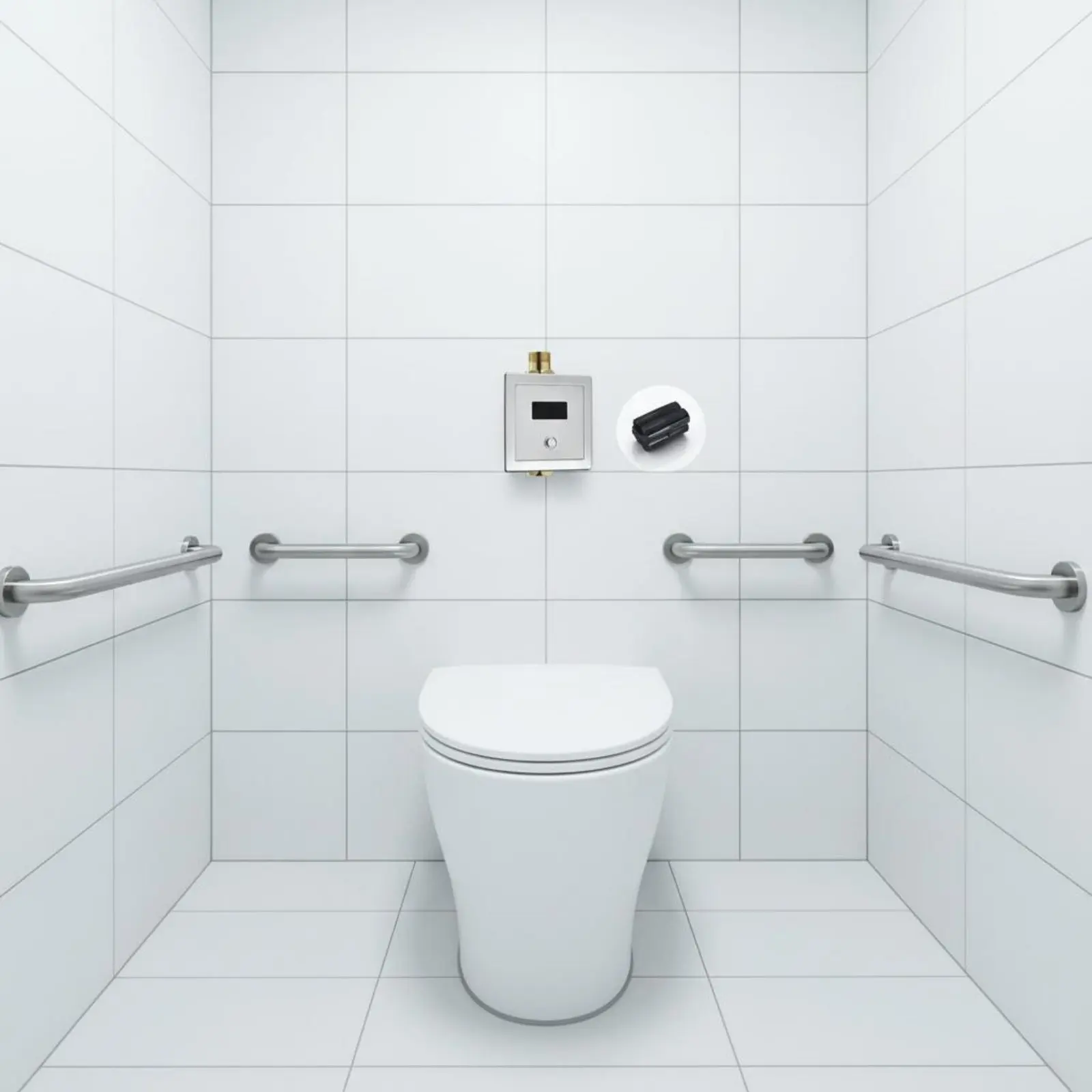 Touchless Floor-Mounted Toilet Flusher Long-Lasting Brass Housing Motion-Activated Flush Mechanism Bathroom Hardware