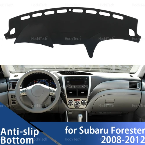 Para Subaru Forester 2008-2012 cubierta de tablero evitar la luz antideslizante antisuciedad alfombrilla parasol Dashmat proteger 2009 2010 2011