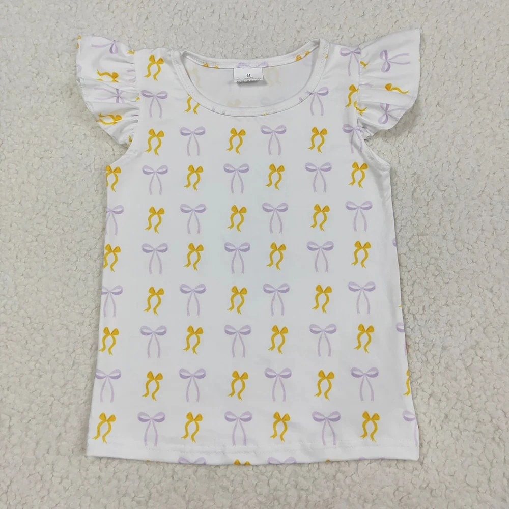 

Wholesale Baby Girl T-shirt Children Kids Short Sleeves Bows Shirt Toddler Girls Summer Clothing