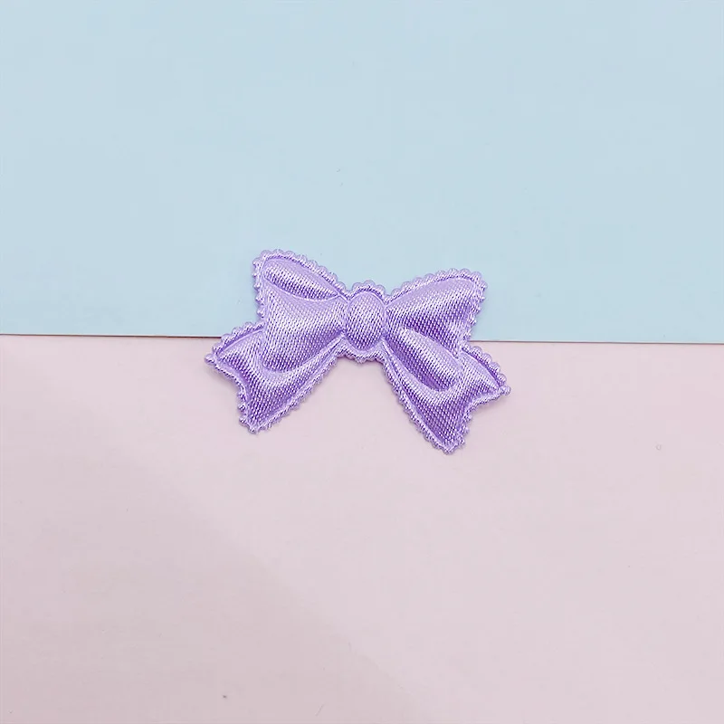 100 Stück Satin-Stoff-Herzschleifen, gepolsterte Applikationen zum Aufnähen, für Kleidung, Hüte, Haarnadeln, als Schmuckelemente und für DIY-Bastelarbeiten. – Detail 12