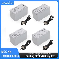 4PCS MOC Rechargeable Lithium Battery Box Multi-function Power Up Car Train Motor Speed Adjust Control for Building Blocks 8878