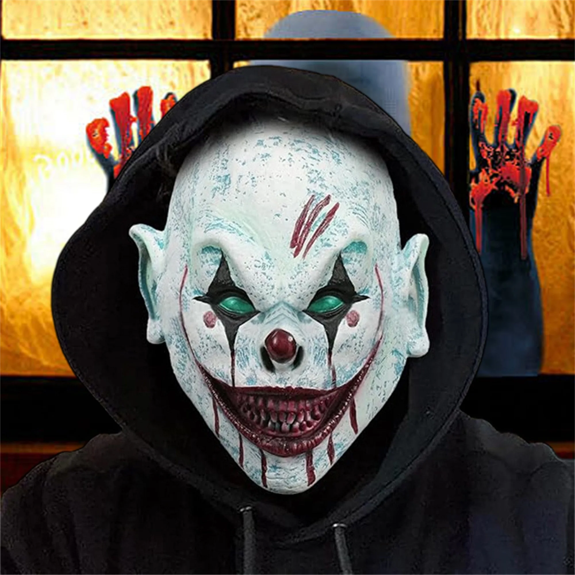 

Creepy Zombie Mask with Rotting Flesh and Exposed Bones for Halloween Costume Party Haunted House Decorations