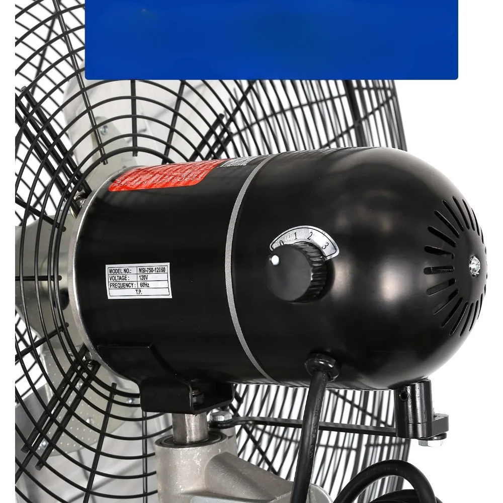 30 "Ventilator, 3-Speed Zware Oscillerende Standventilatoren Met Aluminium Bladen En Verstelbare Hoogte, Metalen Winkelventilator