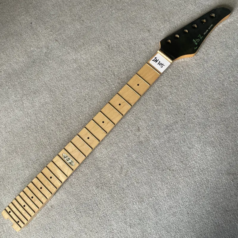 

IN305 Genuine JSZ Deluxe ST Electric Guitar Neck Maple 24 Frets Right Hand Trussrod From Neck Heel Flamed Top Headstock DIY Part