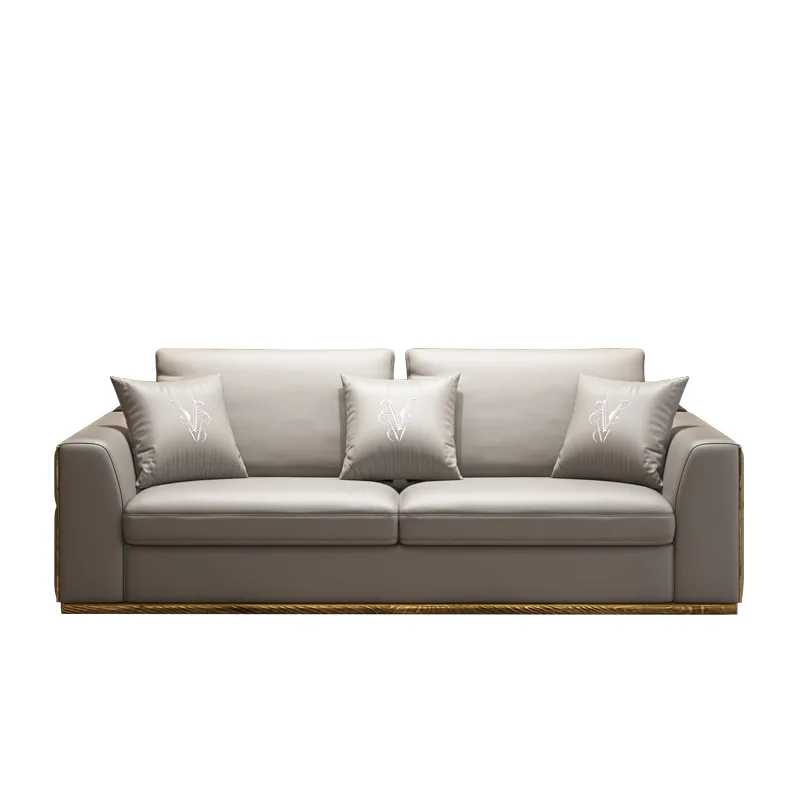 

Italian three-person leather sofa